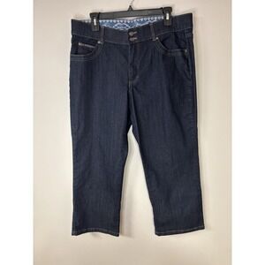 Bandalino Comfort Waistband Denim Capri Pants Dark Wash‎ Size Misses 14
